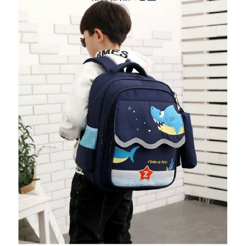 Tas Ransel anak Motif paus Ransel anak sekolah bisa pakai laki laki perempuan