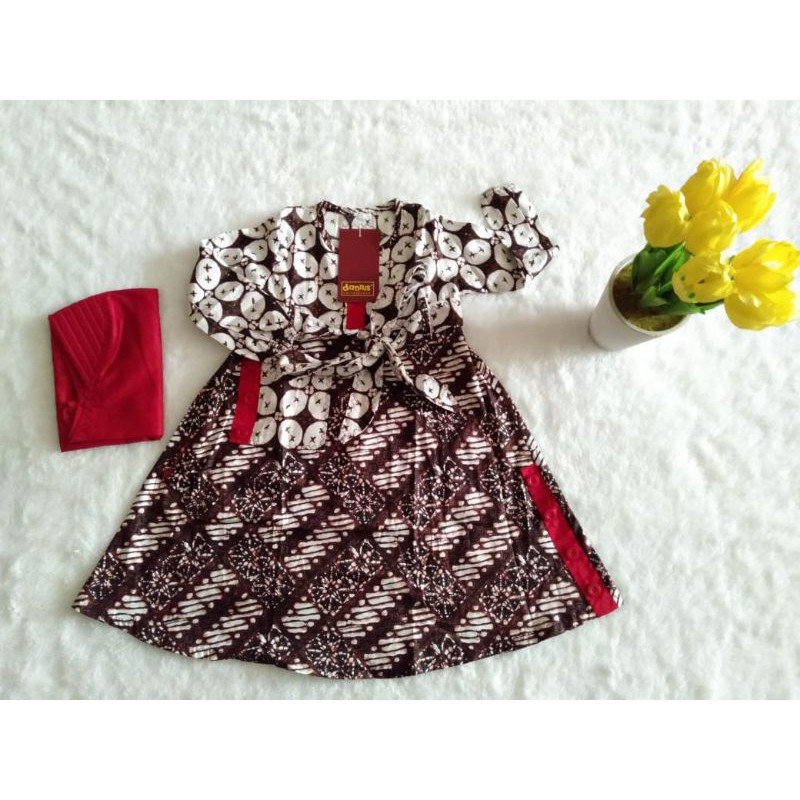 Baju anak cewek  Batik Antiq no 0 1 2 3 4 5 6 7 8 9 10 12 Dannis Collection