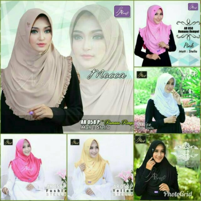 Promo!! Jiibab Instan Rumana Rempel Arrafi Ar 58 Hijab Kerudung Bergo Terlaris Terlaris!!