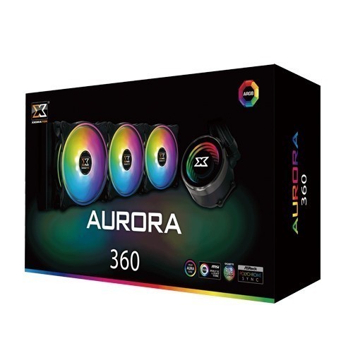 SC Aurora 360 AIO CPU Liquid Cooler 2Fan 120mm Rainbow ARGB