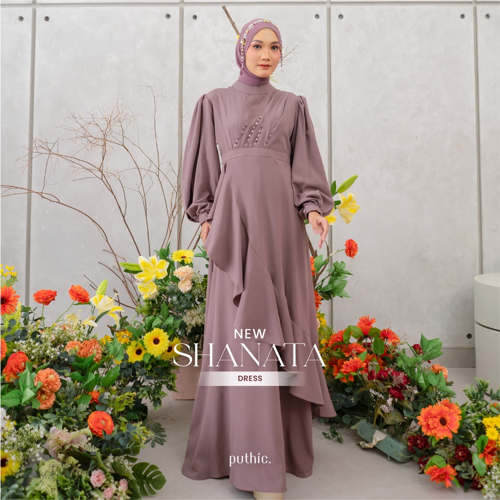 PUTHIC - NEW SHANATA DRESS - READY STOCK - DRESS ONE SET DRESS HIJAB GAUN HIJAB WISUDA