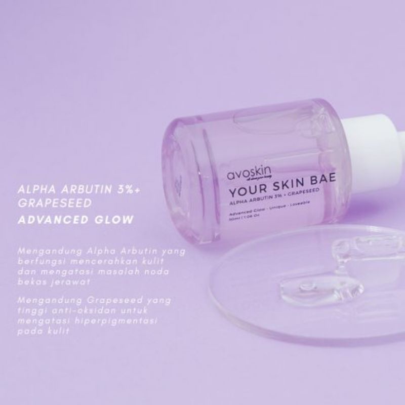 (GOSEND/COD) AVOSKIN YOUR SKIN BAE ALPHA ARBUTIN 3% + GRAPESEED | BRIGHTENING SERUM