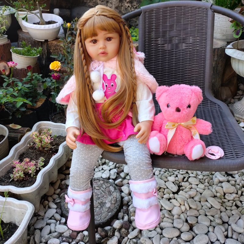 Ready Boneka Bayi Silikon Reborn Mewah Premium 60 cm Jumbo Super Cantik Original