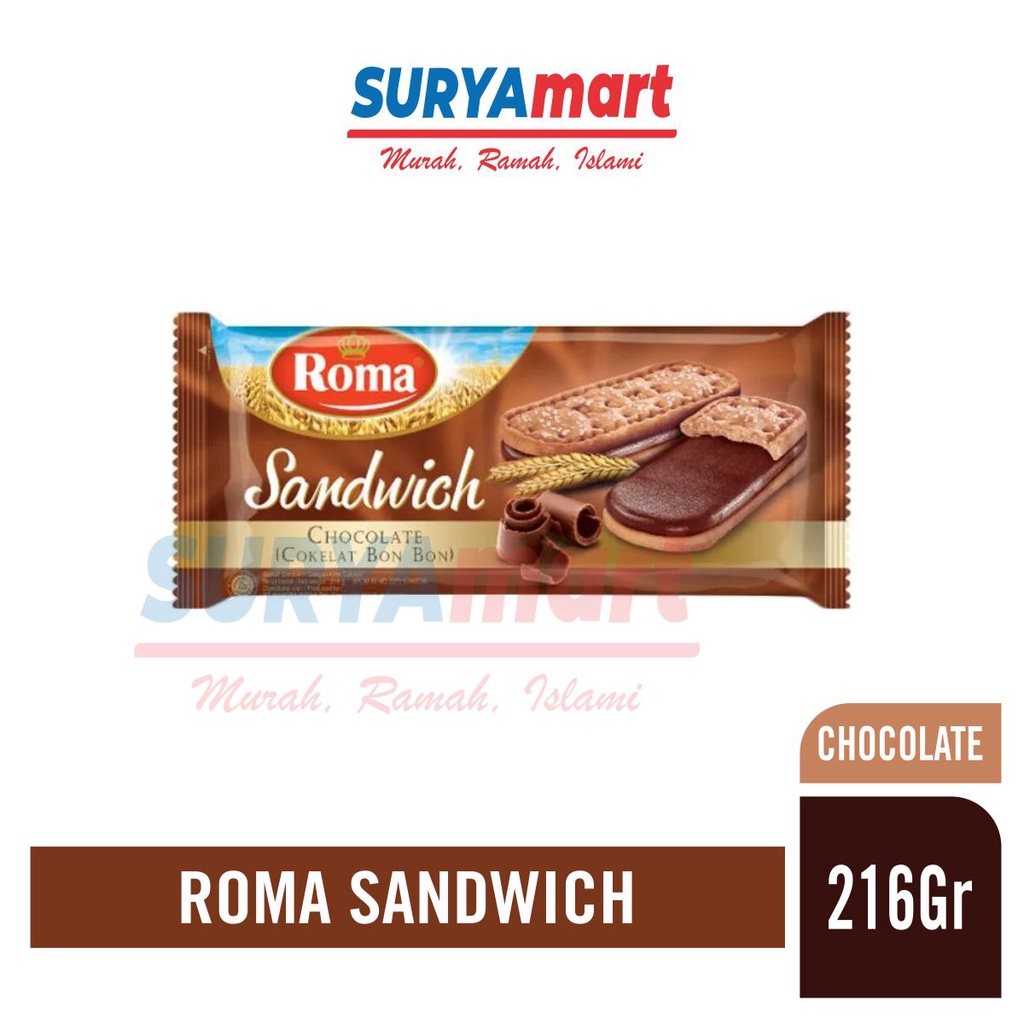 

Roma Sandwich Cokelat/Peanut 216gram