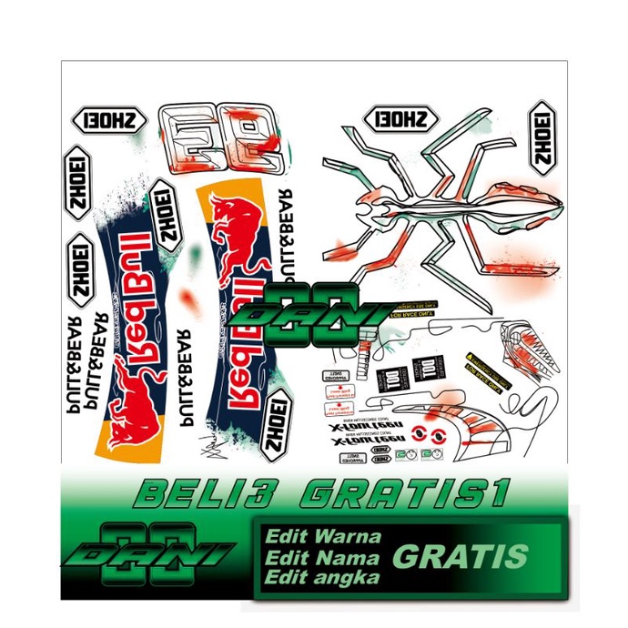 water decal helm Shoei motif cataluna(BUKAN STIKER)