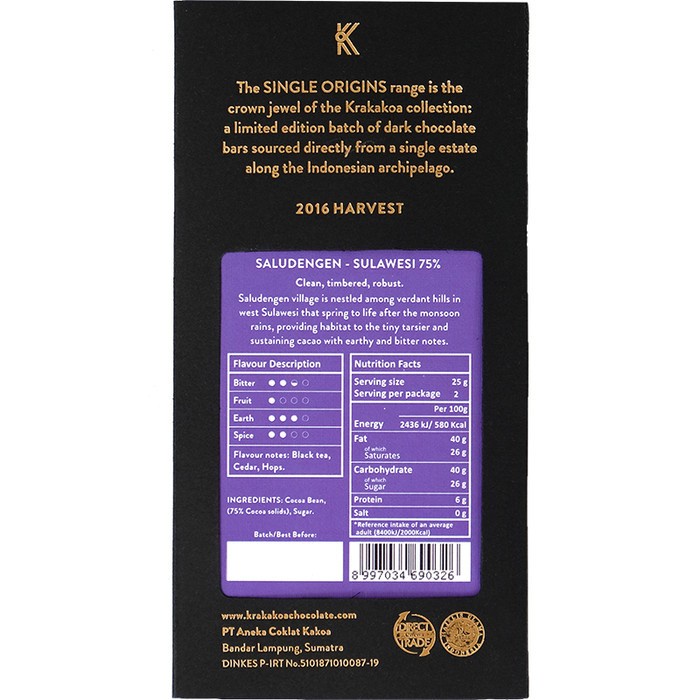 

COKELAT- SINGLE ORIGIN 75% SALUDENGEN, SULAWESI -COKELAT.