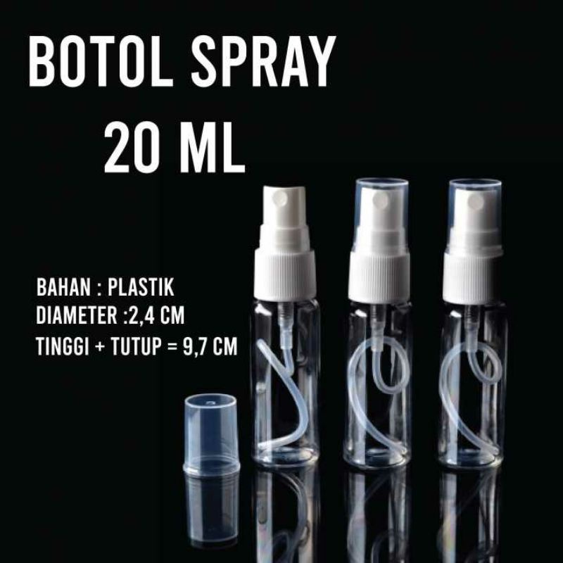 Botol spray 20ml tutup spray putih