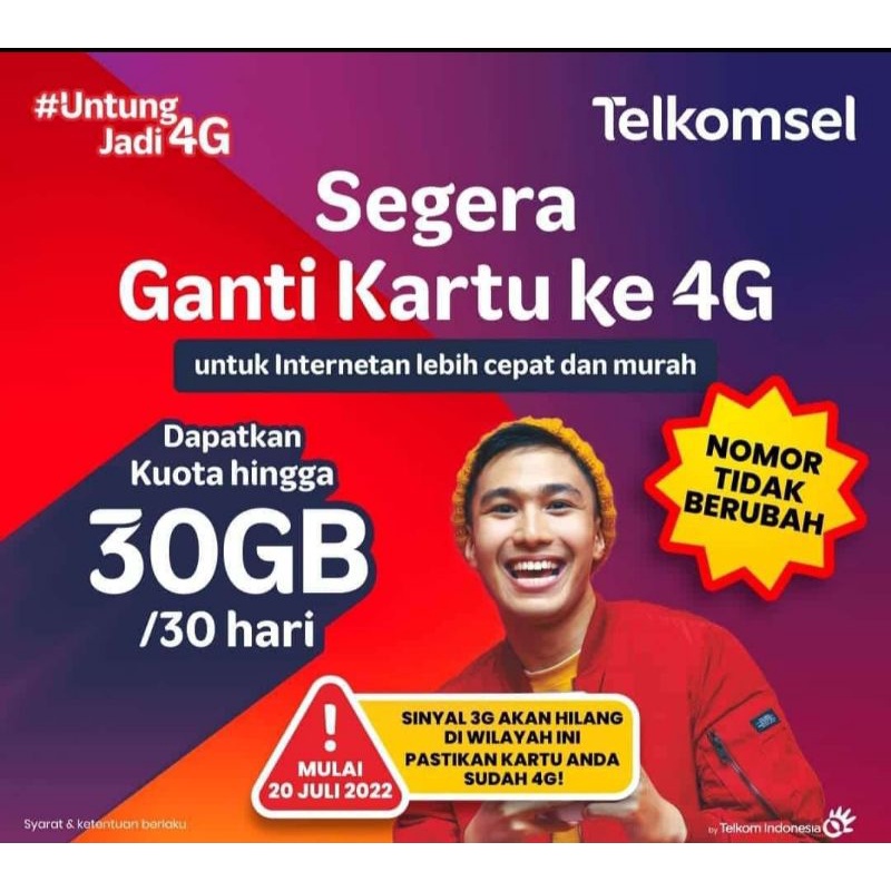 Kartu Upgrade Telkomsel 4G LTE Simpati Loop As
