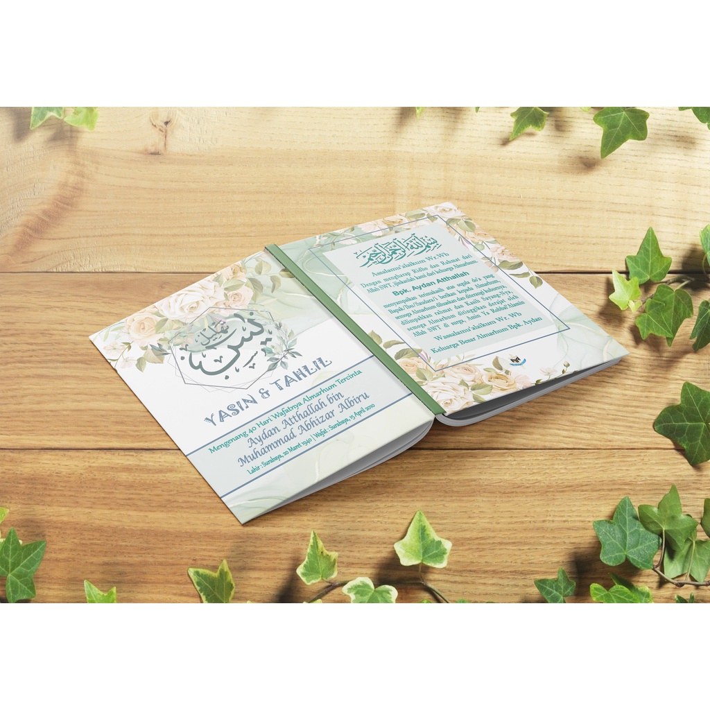 Buku Yasin dan Tahlil F13 64 HALAMAN gratis Pasang Foto Aalmarhum/ah (Arab Saja tanpa Terjemahan)