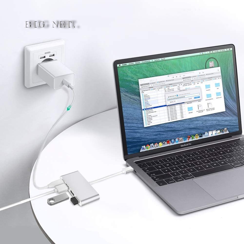 TYPE-C (USB C) TO USB HUB 3PORTS+PD Converter Adapter