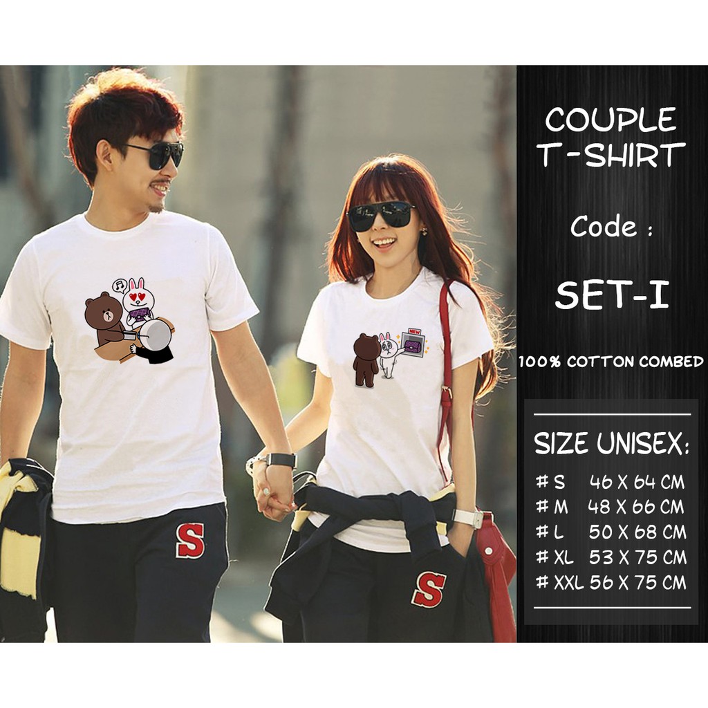 [FREE NAMA !!]  Kaos Couple Premium Quality - Get 2pcs!!