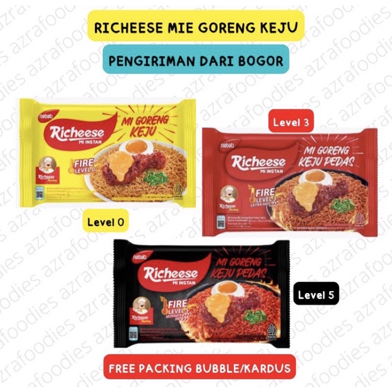

READY RICHEESE MIE GORENG KEJU LEVEL 0 LEVEL 3 BISA COD✅ FREE BUBBLE WRAP