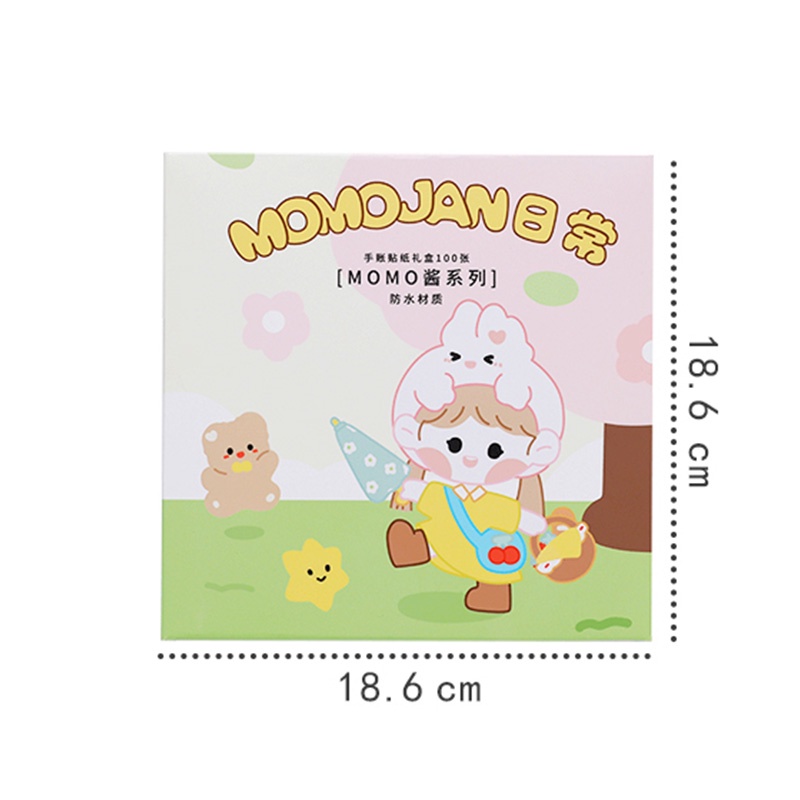 100 Lembar Stiker Motif Kartun Hewan Tahan Air Untuk Dekorasi