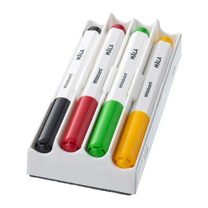

4pc MALA spidol papan tulis whiteboard spidol dg penghapus