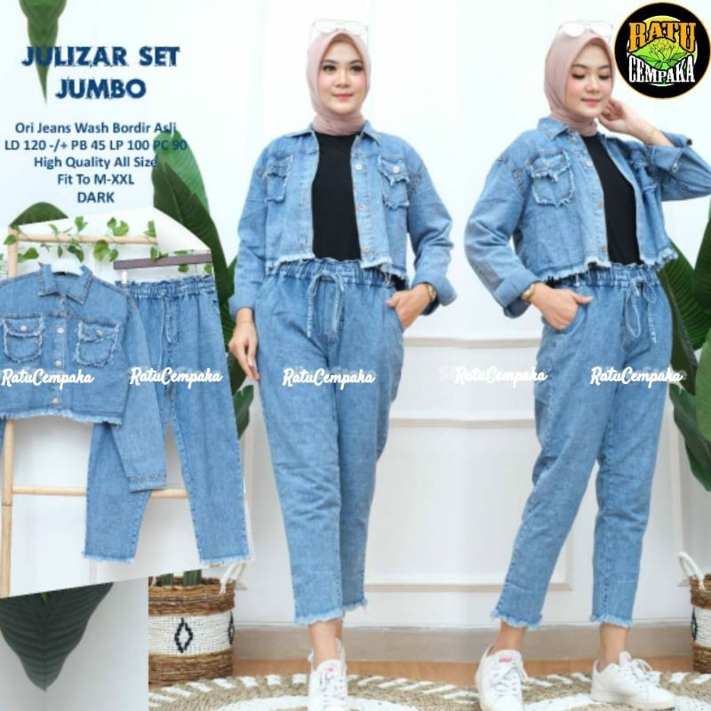 JULIZAR JUMBO SET - SETELAN WANITA - FASHION HIJAB - BAJU BEPERGIAN