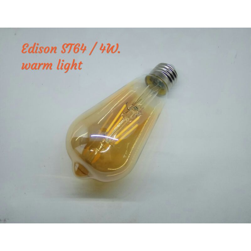 Bola lampu kuning dekorasi Edison ST64 /4w f.27