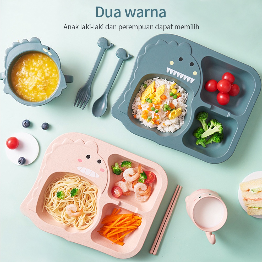 Halobaby Set Alat Makan Anak / Piring Makan Anak / Perlengkapan Makan Anak