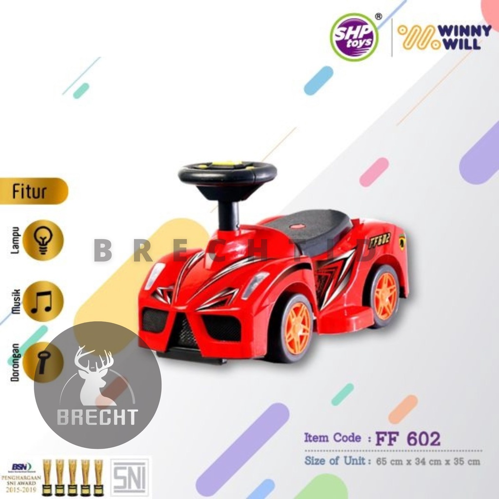 Ride On mainan anak mobil motor dorong SHP TOYS FF 602