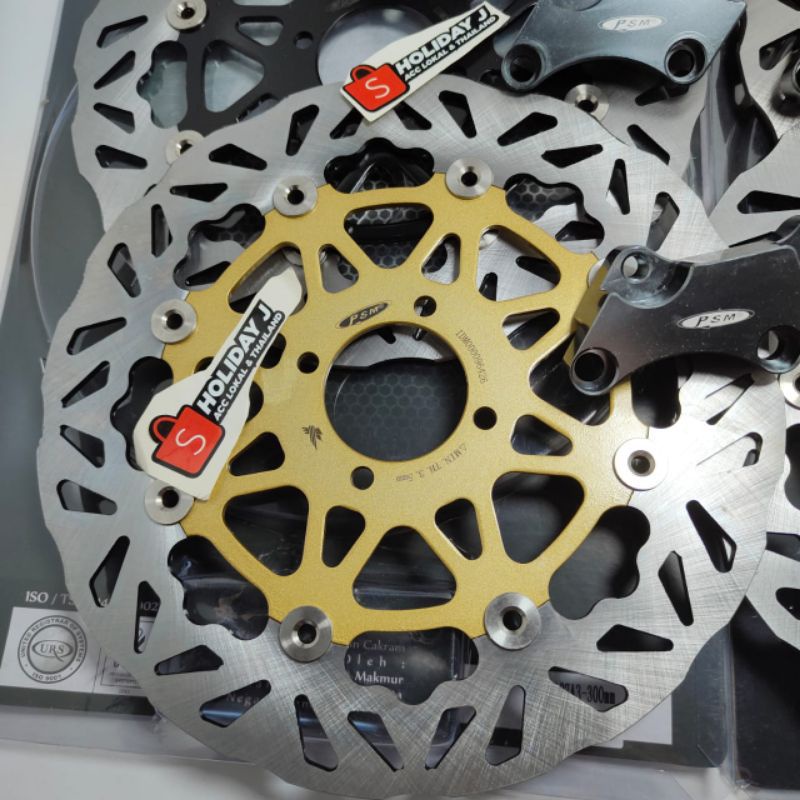 piringan cakram KTC PSM floating Rx King piringan rxking king New jupiterz fizr vega vega r jupiter . ukuran 300mm-Gold psm
