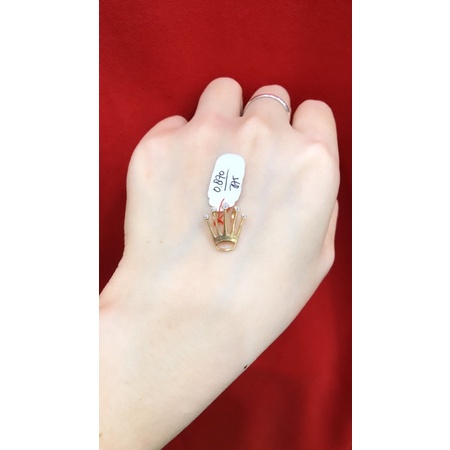 Liontin tlusup model mahkota emas asli 8k/375