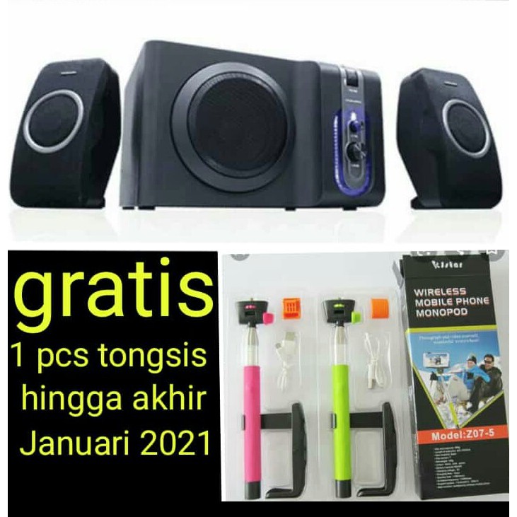 Speaker simbadda cst 1600 n original gratis 1 pcs tongsis khusus speaker ini