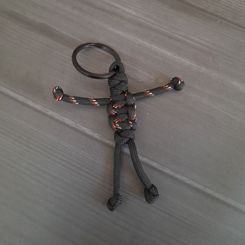 Gantungan kunci paracord prusik Stickman