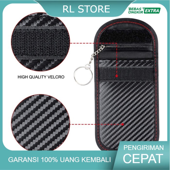 Dompet Kartu STNK Emoney Kunci Mobil Motor Anti RFID Signal Keychain