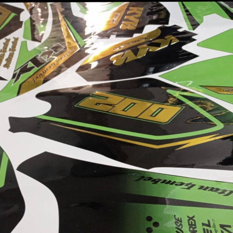 Dekal sticker Decal motor klx Bf dtracker material ojaret no start cutting Gold carbon