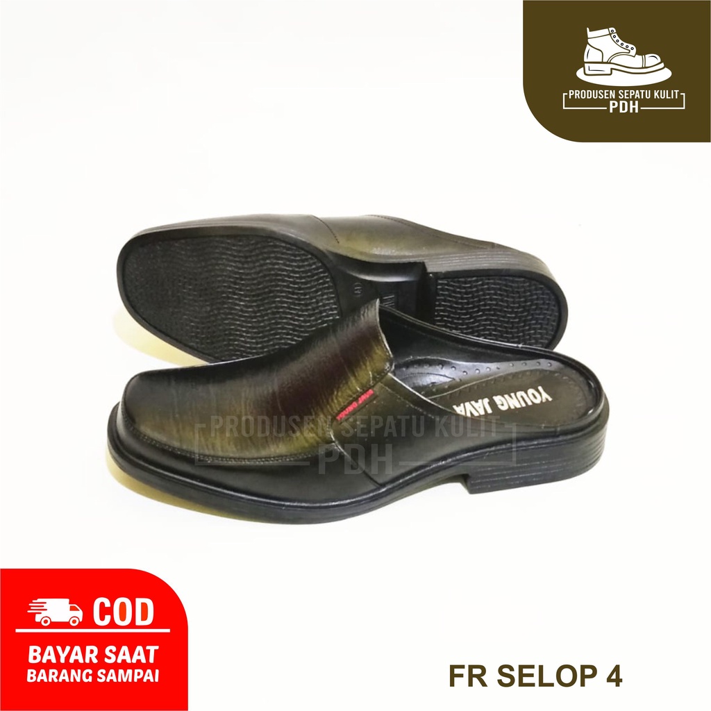 SEPATU SLOP SELOP PRIA KULIT ASLI BUSTONG PANTOFEL PRIA FANTOVEL PENTOPEL KULIT