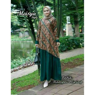  GAMIS  BATIK  TERBARU GAMIS  MEISYA STYLE BATIK  REMPEL MIRING 