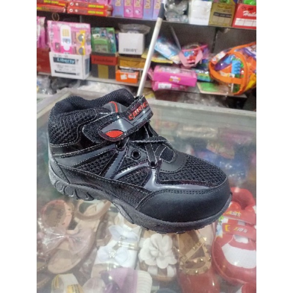 sepatu sekolah hitam polos tali merek Comex bod size 28-30