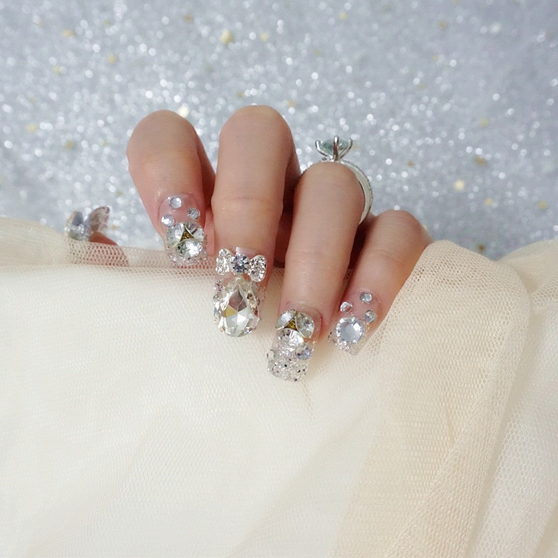 Kuku Palsu 【A173，lem sticker】Nikah Wedding False Nailart Pengantin Tangan