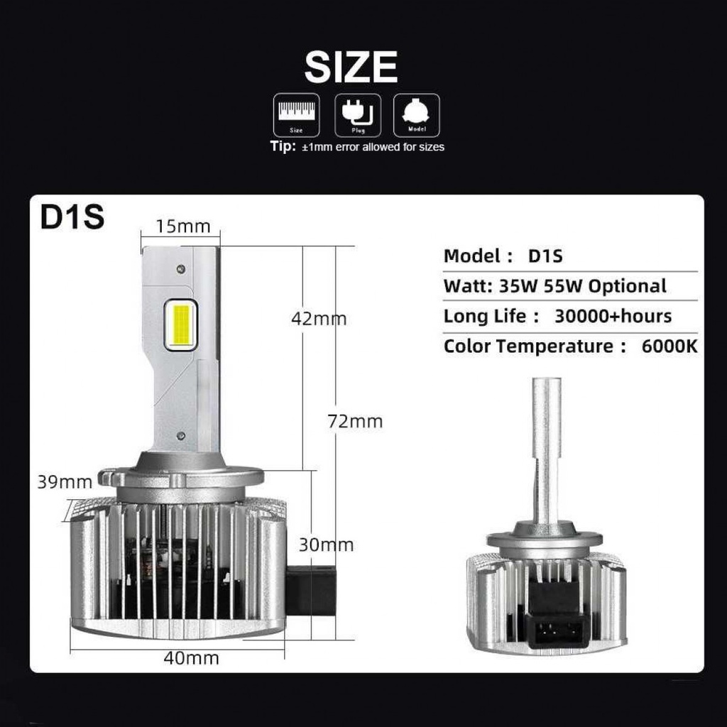 DSERIES Lampu Mobil Headlight LED D1S COB 6000K 12V 35W 2 PCS - C6