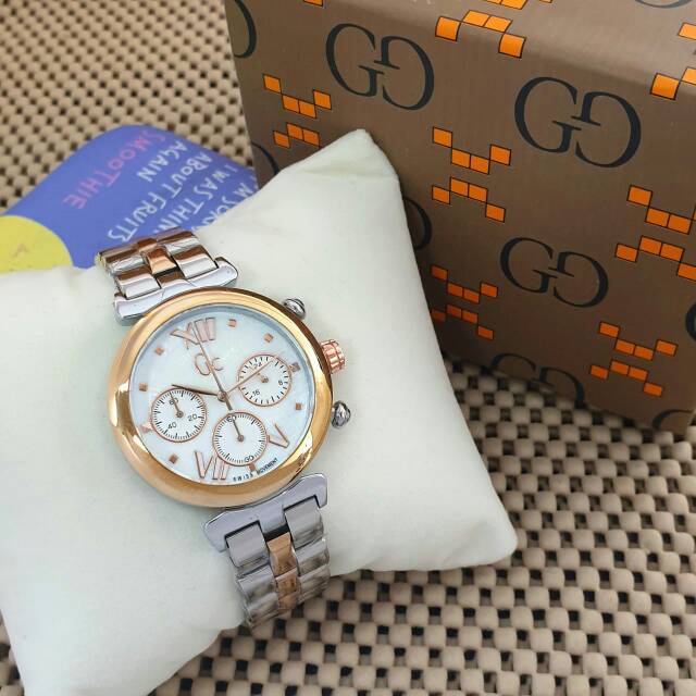 JAM TANGAN CEWEK/WANITA GC KW SUPER CHRONO AKTIF RANTAI TERBARU ANTI AIR ELEGANT HARGA BERSAHABAT.