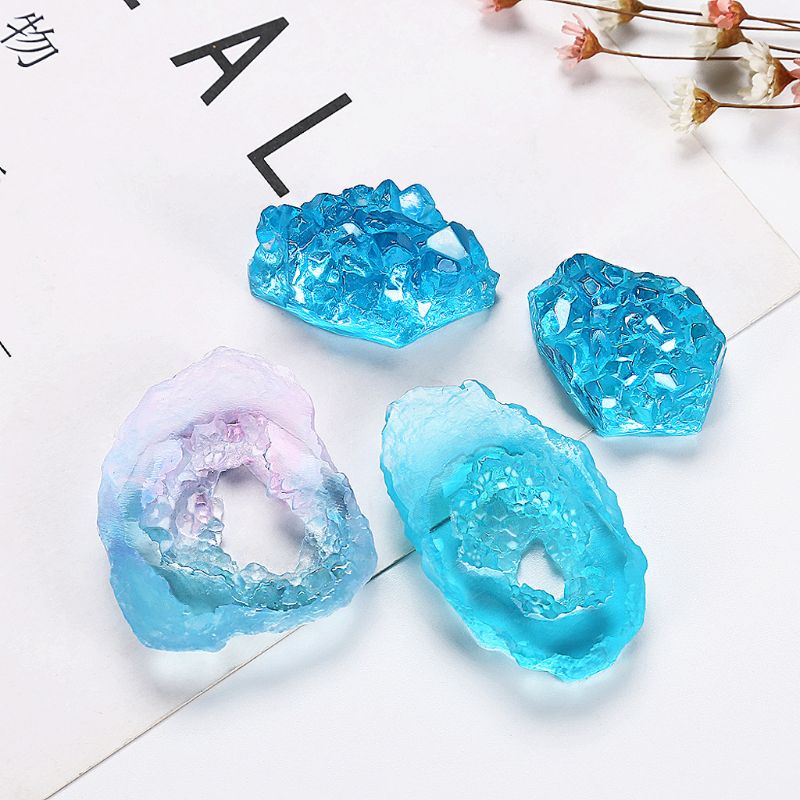 SIY  DIY Natural Stone Resin Mold Crystal Quartz Rock Cluster Geode Druzy Gem Pendant Silicone Mold Resin Jewelry Making Tool