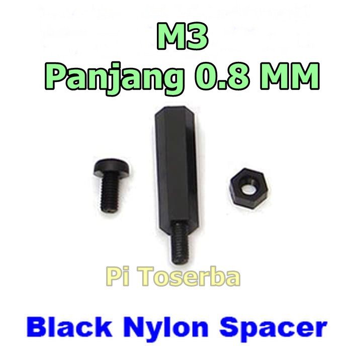 Black Nylon Spacer M3 8mm Standoff Hexagonal