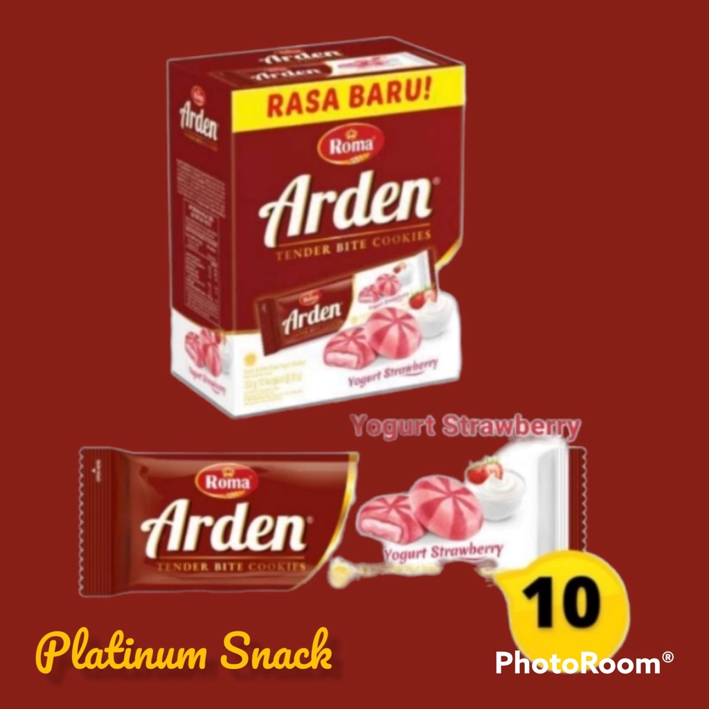 Roma Arden Cookies Choco Splendid, Arden Yogurt Strawberry NEW Box 300 gr (10 bks @ 30 gr)