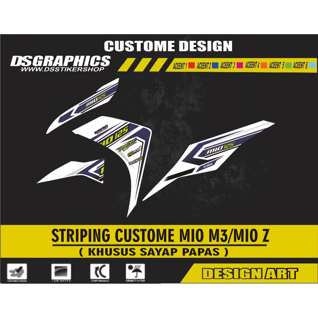 striping variasi mio m3/mio z putih ungu