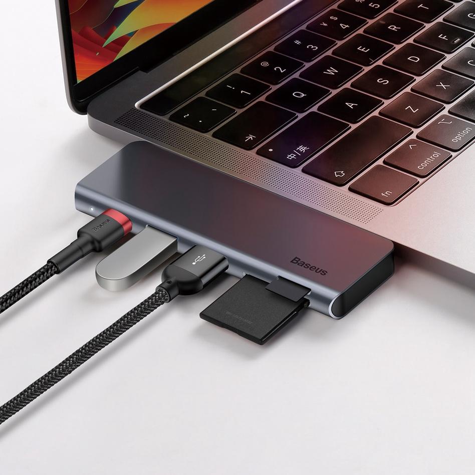 Special Price.. BASEUS ORIGINAL Harmonica 5 in 1 HUB Type C USB Adapter Adaptor Laptop Macbook Pro A