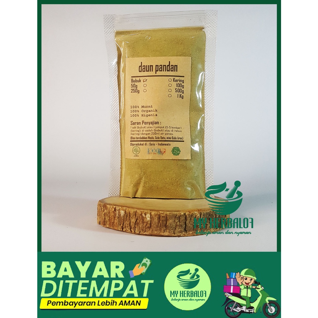 Obat Herbal Jamu Daun Pandan Wangi Bubuk / Pewangi Kue Makanan Alami / Obat Pegal Linu Nyeri Sendi D