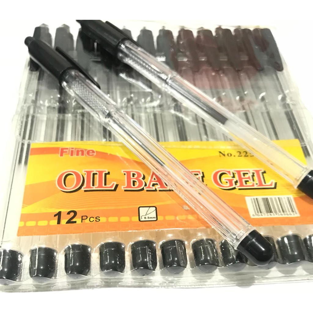 

PULPEN OIL BASE GEL / OIL BASE GEL PEN MURAH (HITAM) NO 225-12