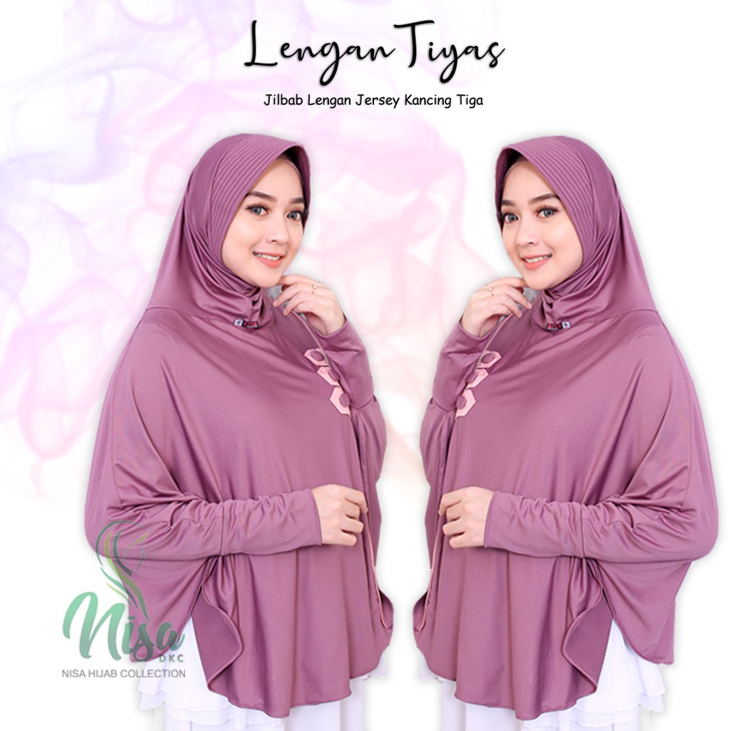 Jilbab Lengan Tiyas Kancing Tiga Hijab Tangan Jersey