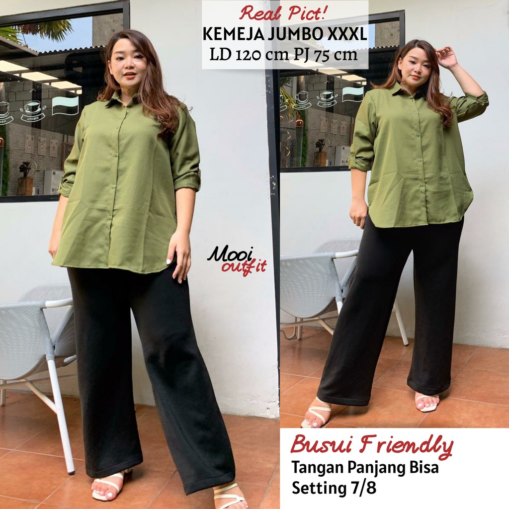 Mooi Outfit - Kemeja Oversize Wanita / Kemeja Wanita Jumbo Ld120 Ld 130