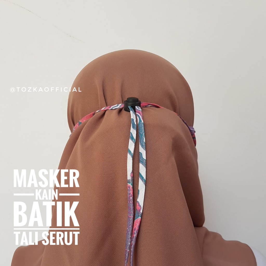 Masker kain tali 3 ply I Cover masker I Masker tali 2 in 1 size dewasa