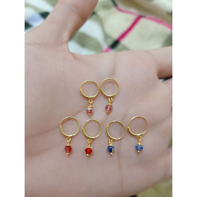 ANTING ANAK MATA PERAK LAPIS MAS