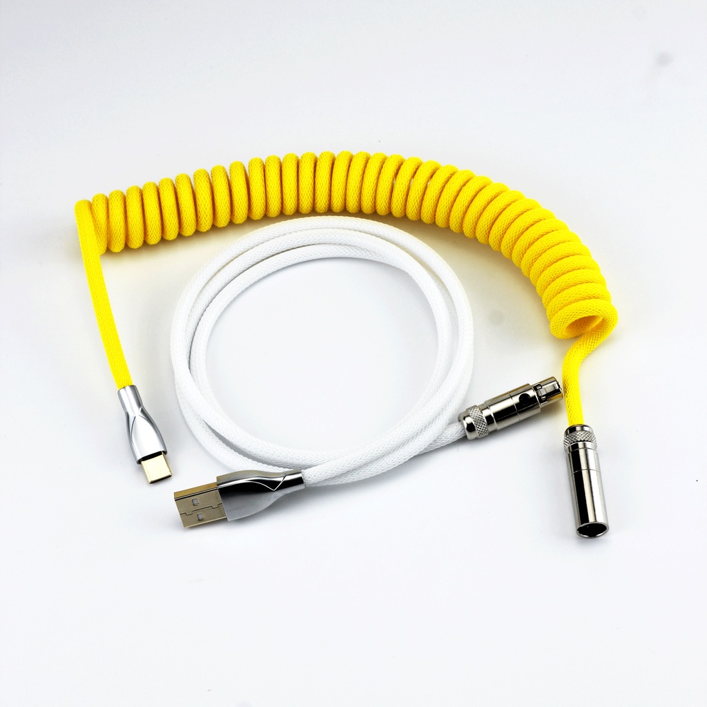 Coiled Cable wire Mechanical Keyboard  USB cable Type-c USB port for GK61 RK61 keyboard kit DIY