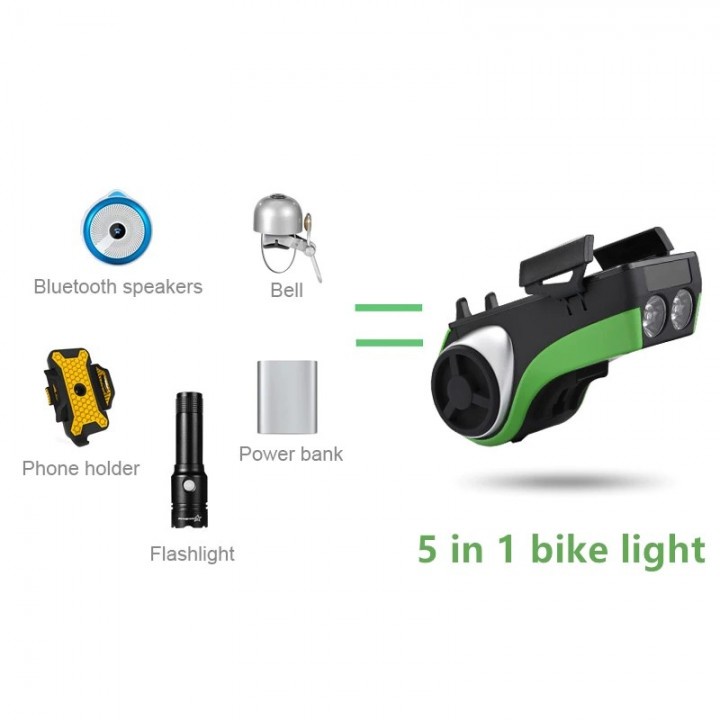 -33 Multifunction Bicycle Powerbank Phone Holder with Speaker and LED