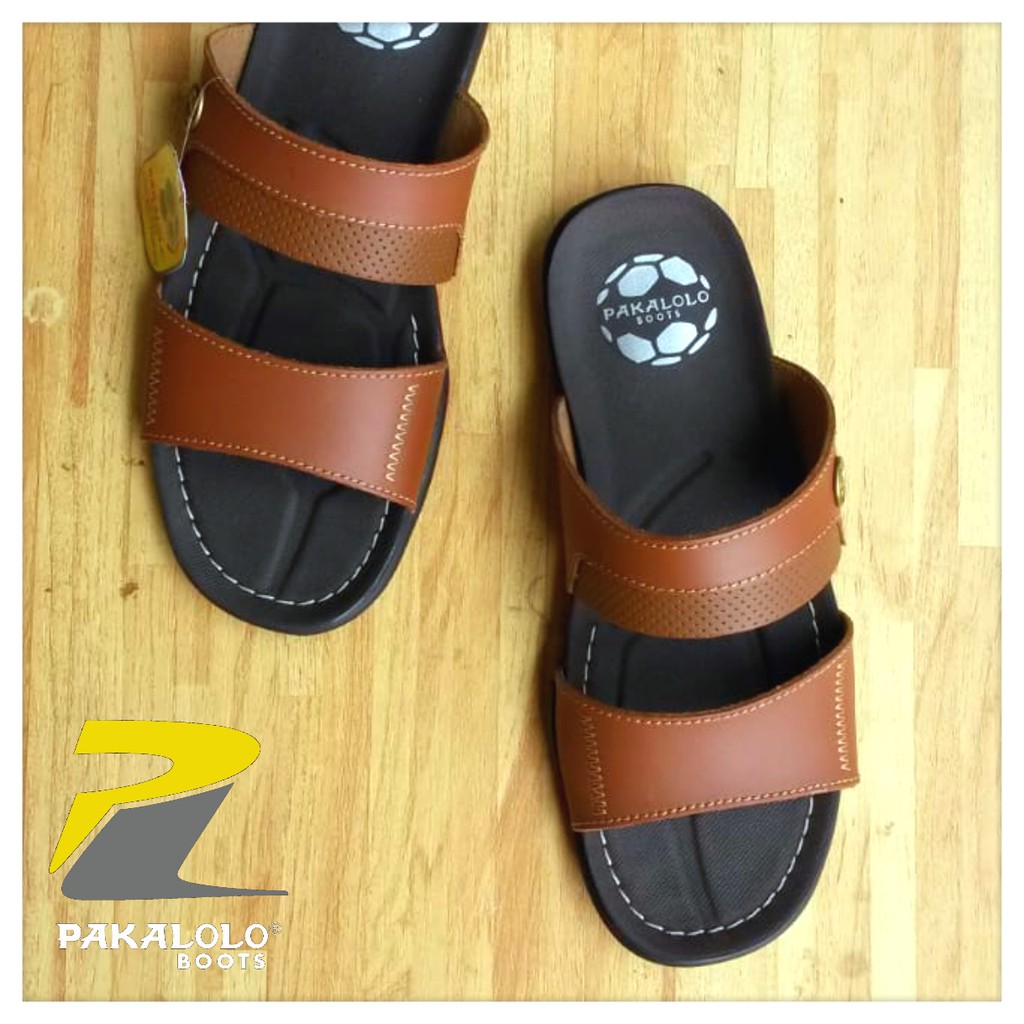 SANDAL KULIT PRIA MURAH PAKALOLO N 0933 WARNA TAN