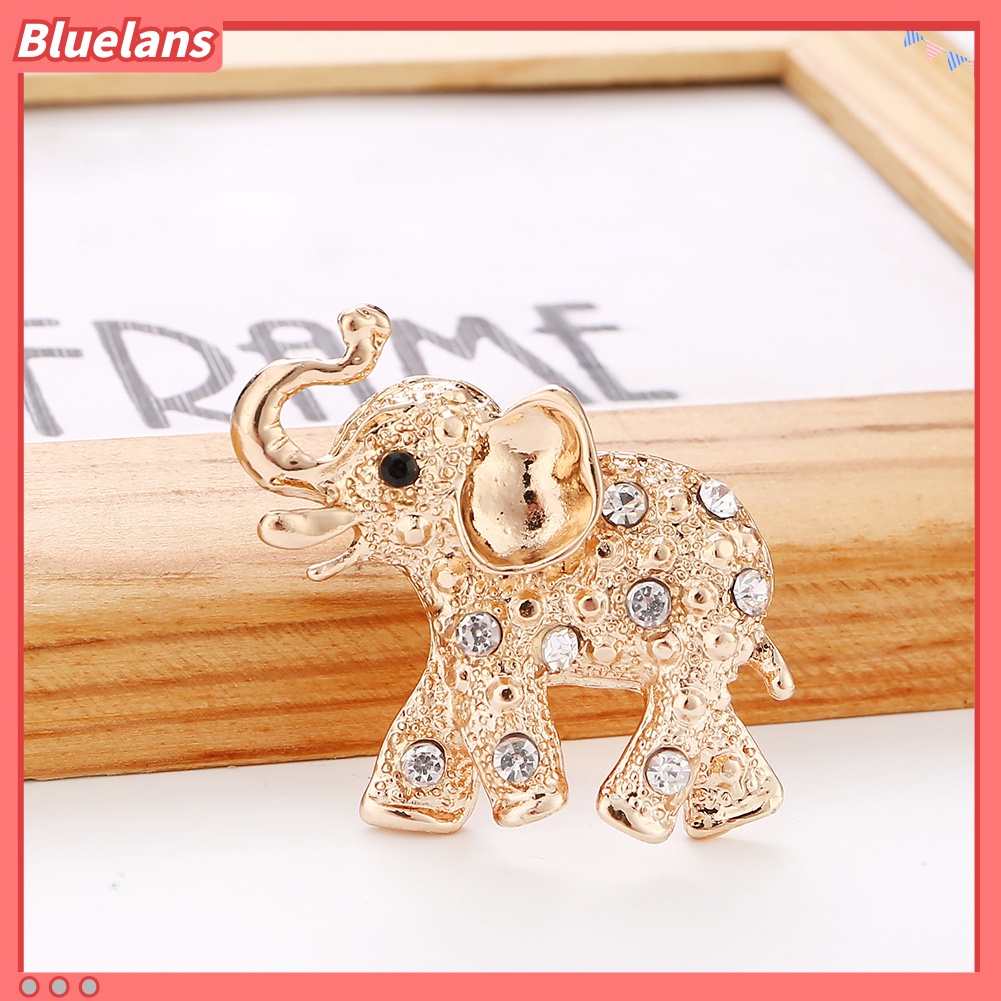 Bluelans Bros Pin Enamel Bentuk Gajah Aksen Berlian Imitasi Untuk Pria
