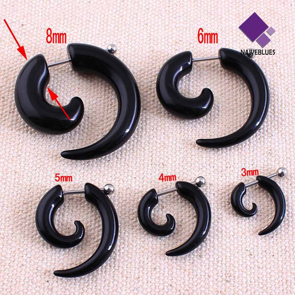 Naiveblue 1Pc Ear Plug Pembesar Lubang Tindik Telinga Bentuk Spiral Untuk Pria / Wanita